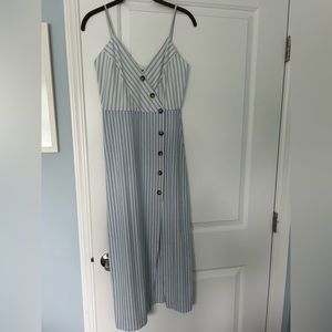 Zara blue and white midi dress